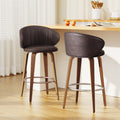 2 X Artiss Bar Leather - Wood Stool