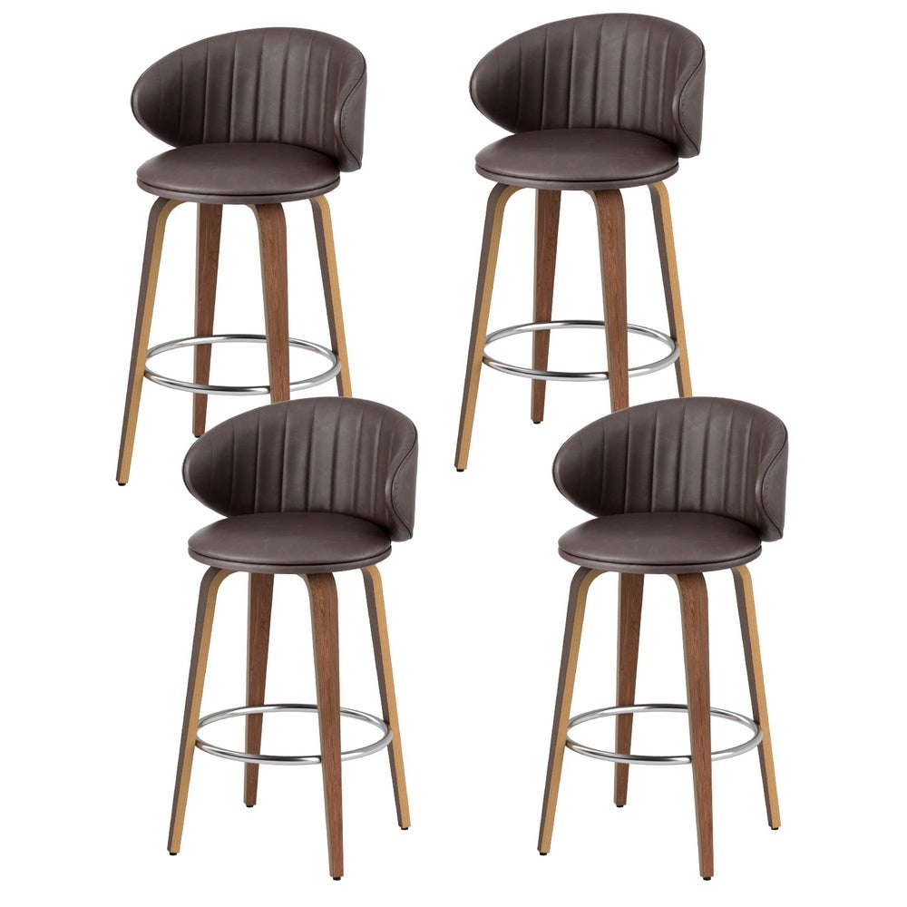 4 X Artiss Bar Leather Wood Stool