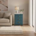 3 Drawers Bedside Table Vintage -  Blue