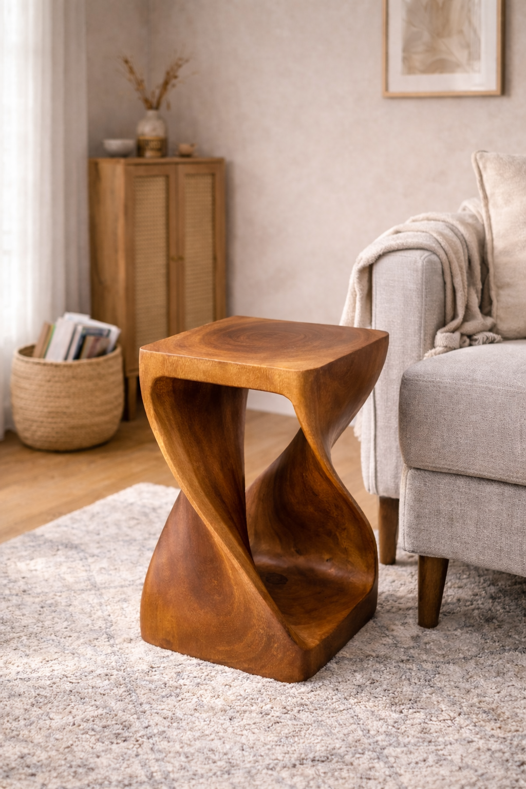 Twist Side Table - Raintree Wood