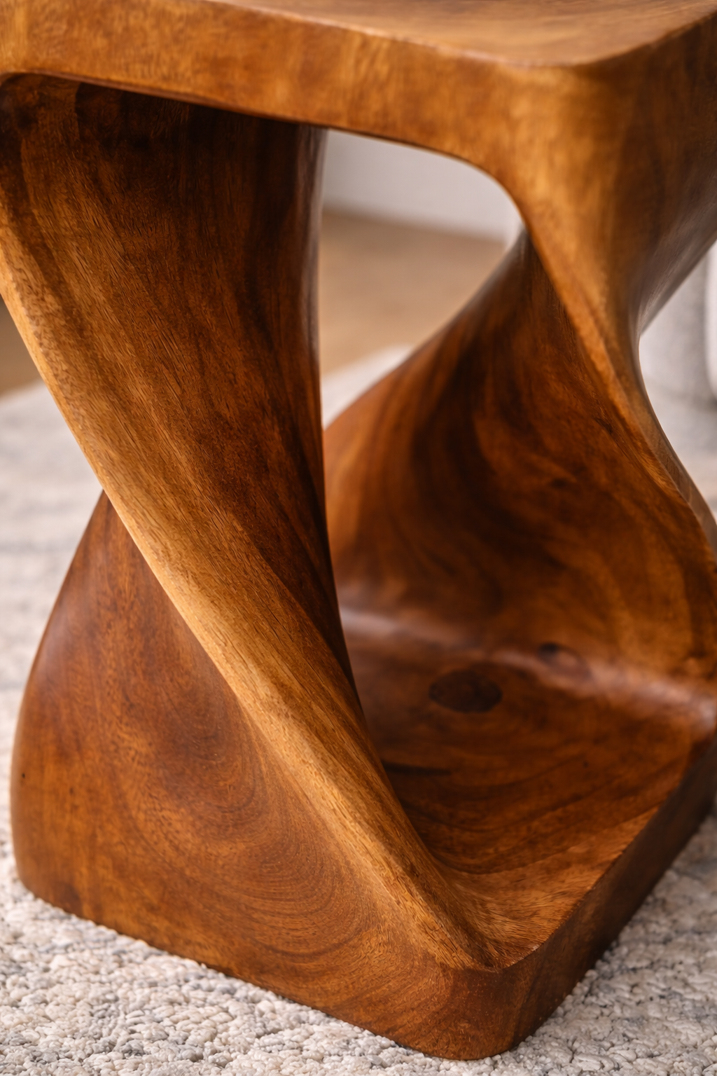 Twist Side Table - Raintree Wood