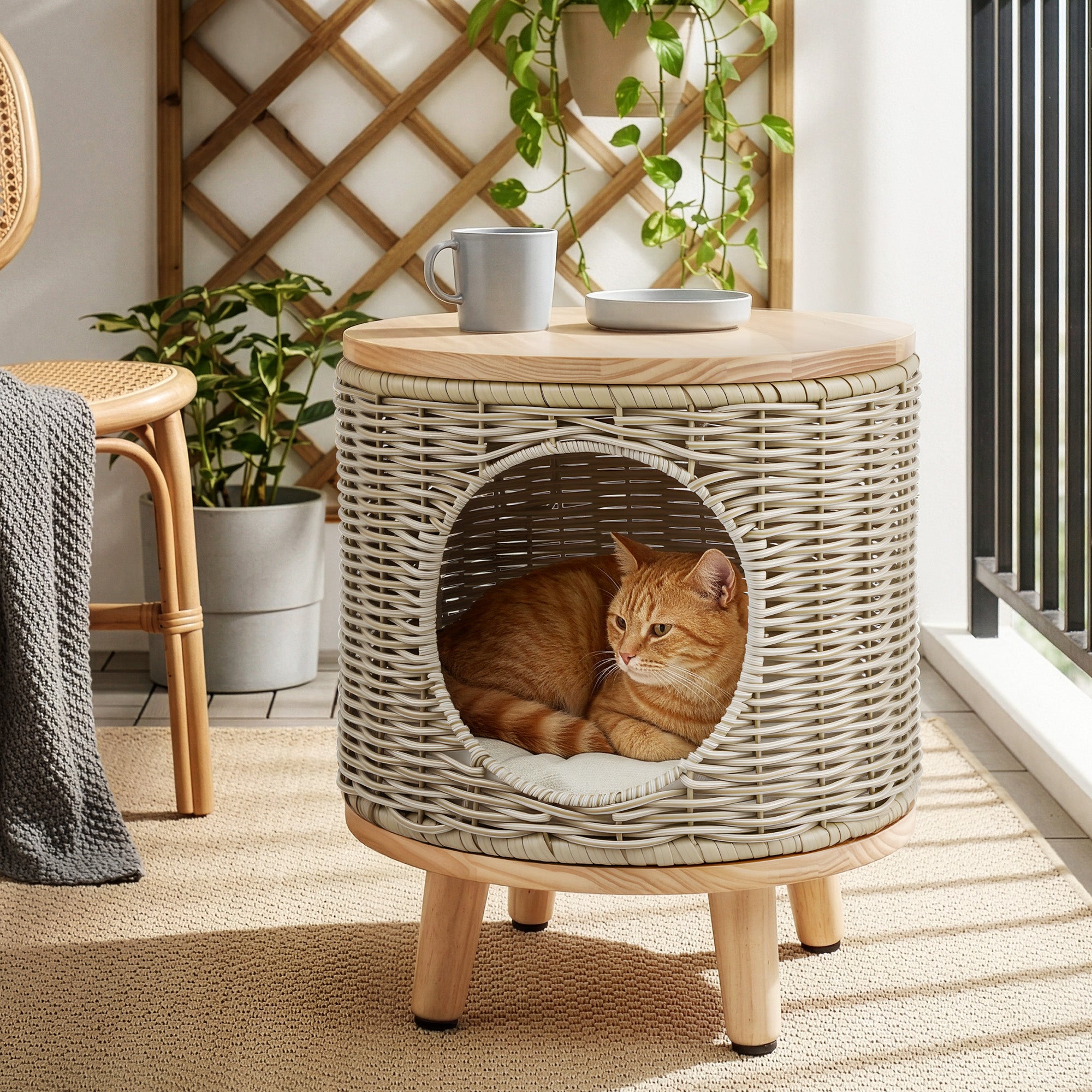 Coffee Table With Dog Bed Underneath - 35D