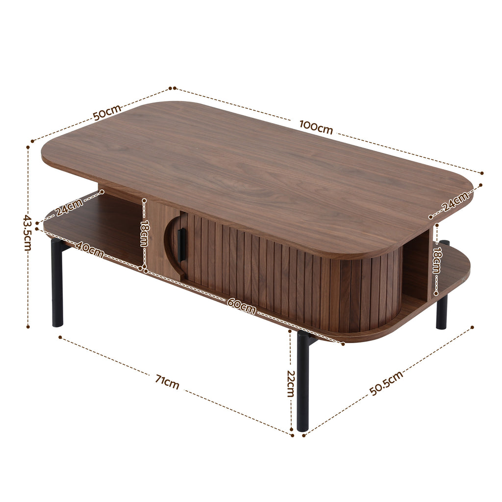 Rounded Edge Coffee Table  - Walnut