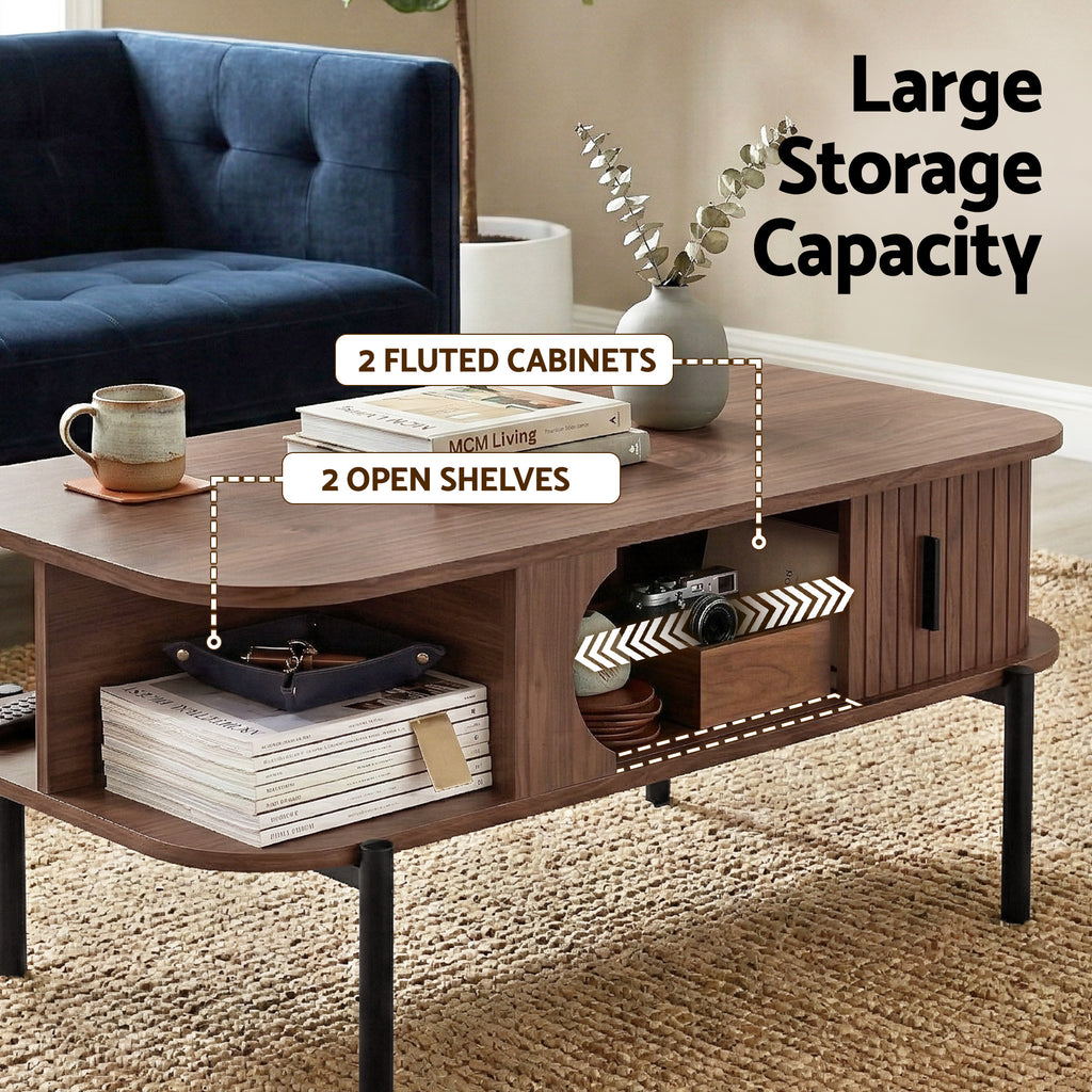 Rounded Edge Coffee Table  - Walnut