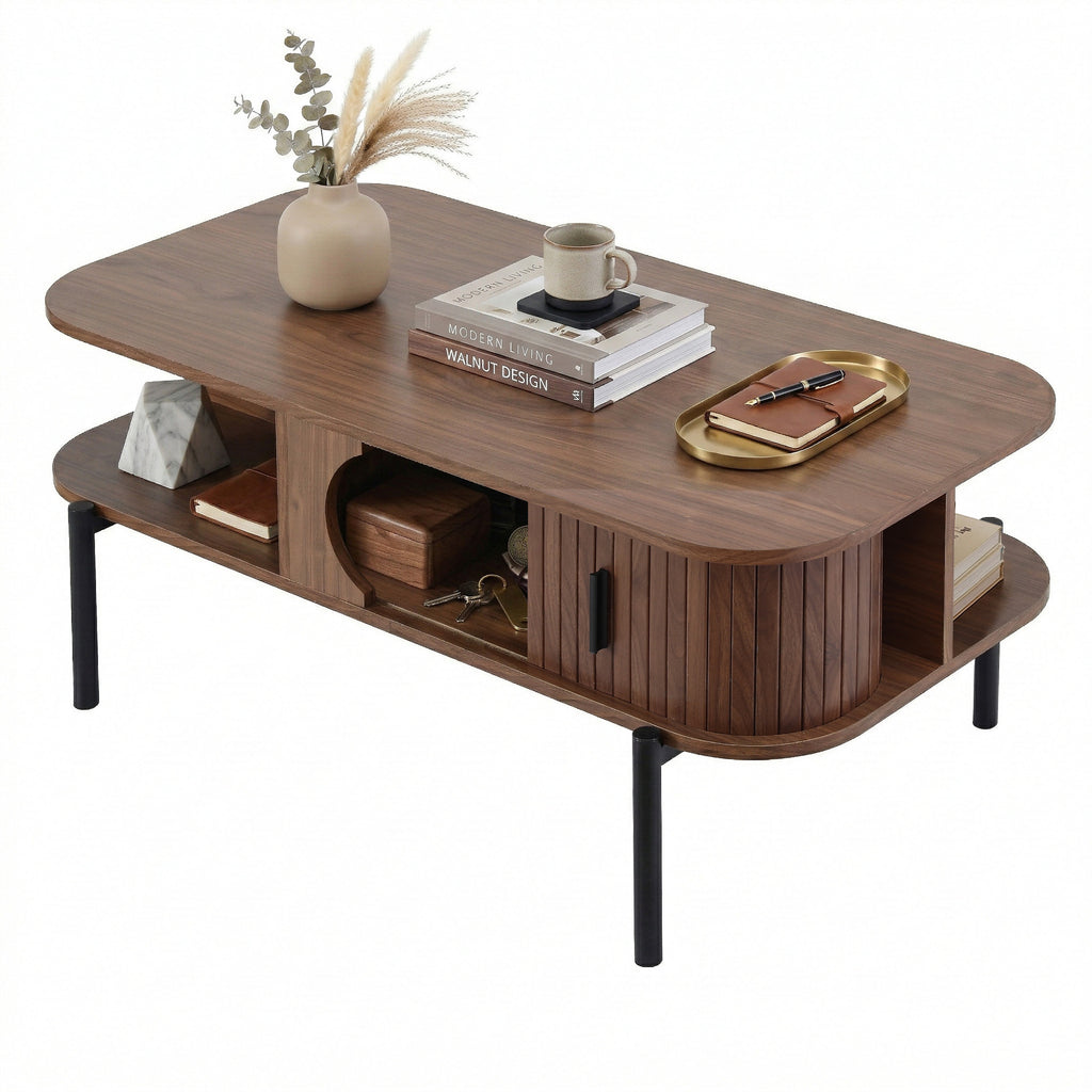 Rounded Edge Coffee Table  - Walnut