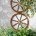Wooden Wagon Wheel - Garden Decor - 60CM X 2
