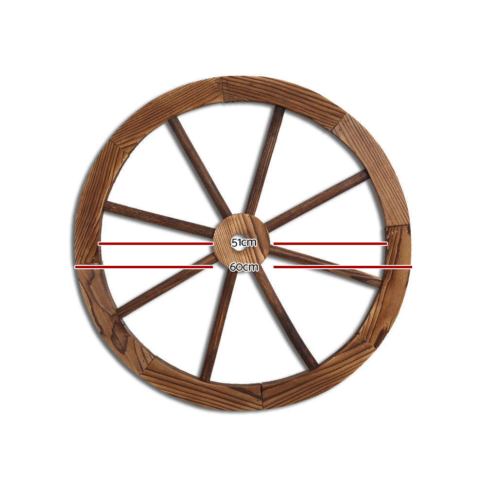Wooden Wagon Wheel - Garden Decor - 60CM