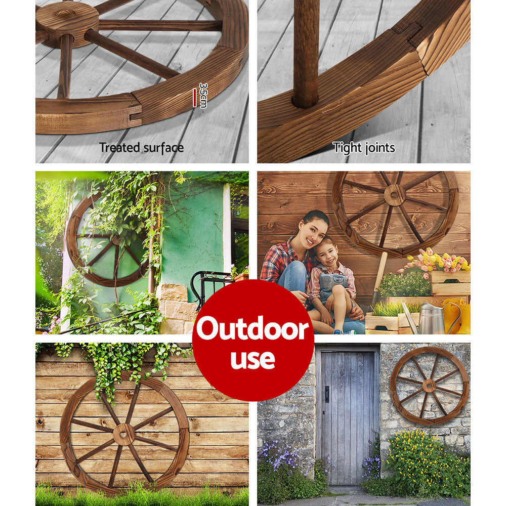Wooden Wagon Wheel - Garden Decor - 60CM