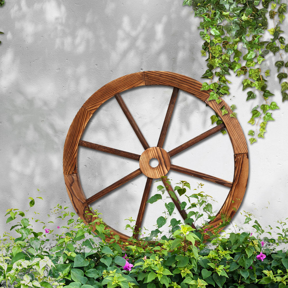 Wooden Wagon Wheel - Garden Decor - 60CM