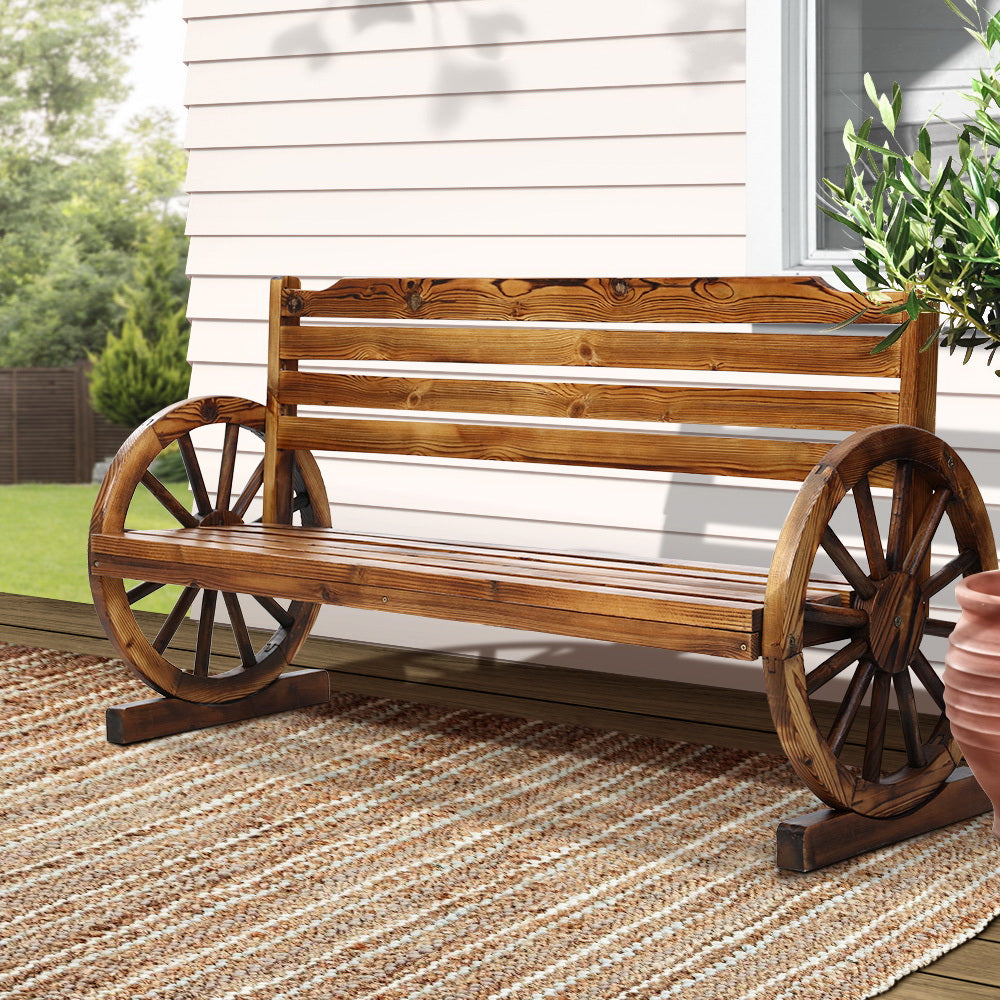 Wooden Wagon Bench - 3 Seater
