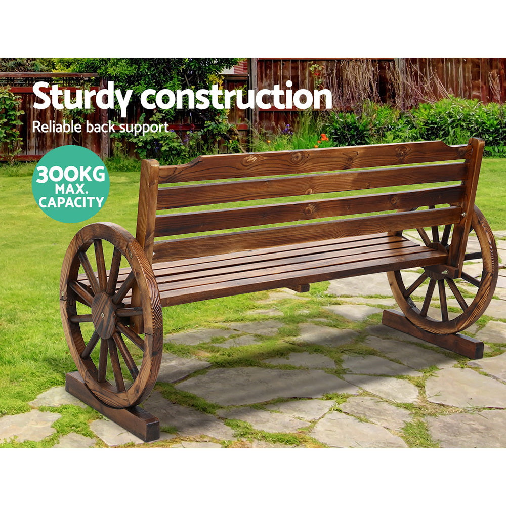 Wooden Wagon Bench - 3 Seater