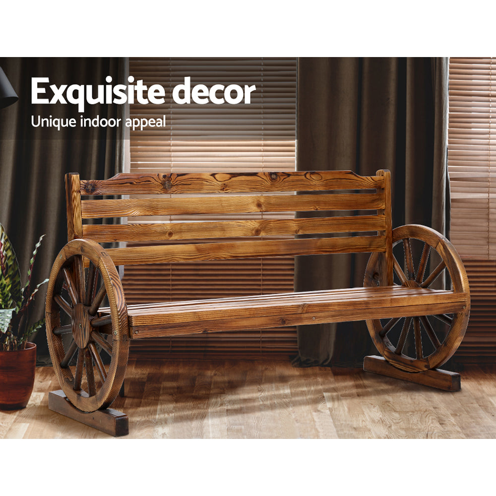 Wooden Wagon Bench - 3 Seater