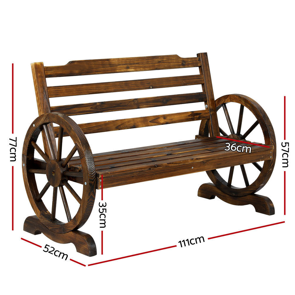 Wooden Wagon Bench - 2 Seater