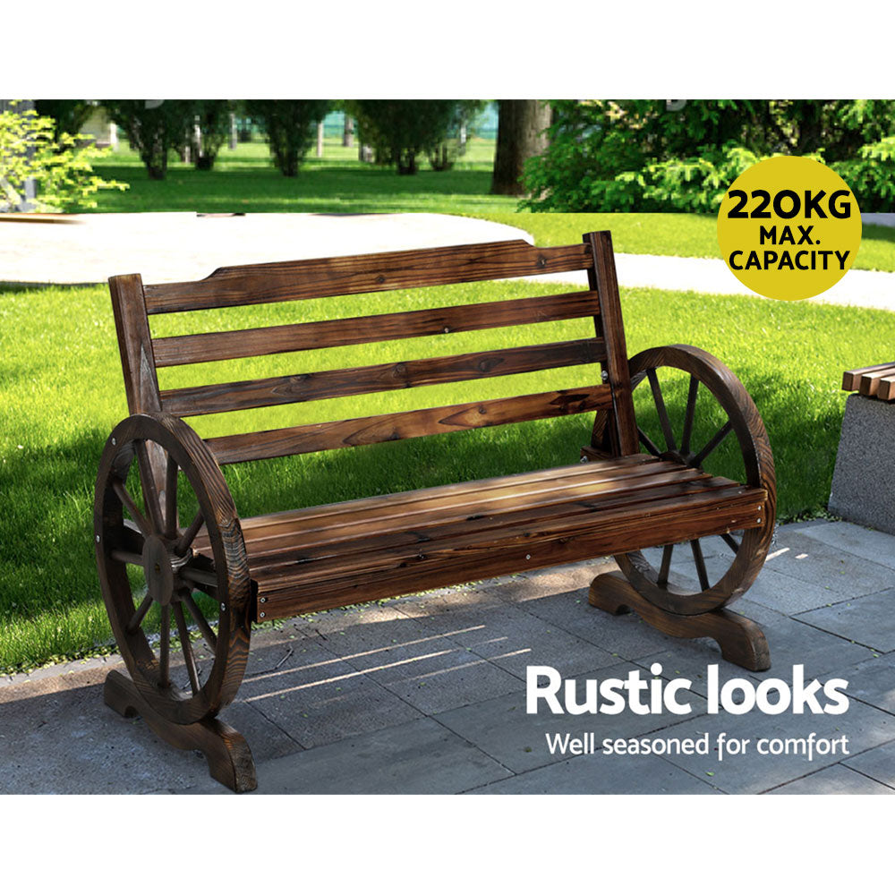 Wooden Wagon Bench - 2 Seater