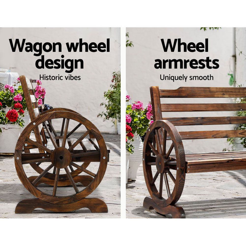 Wooden Wagon Bench - 2 Seater