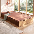 Folding Kraft Paper Double Bed Frame with Mattress and Pillow