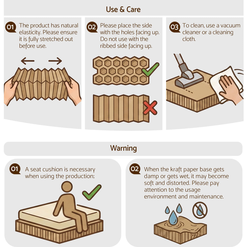 Folding Kraft Paper Single Bed Frame with Mattress and Pillow