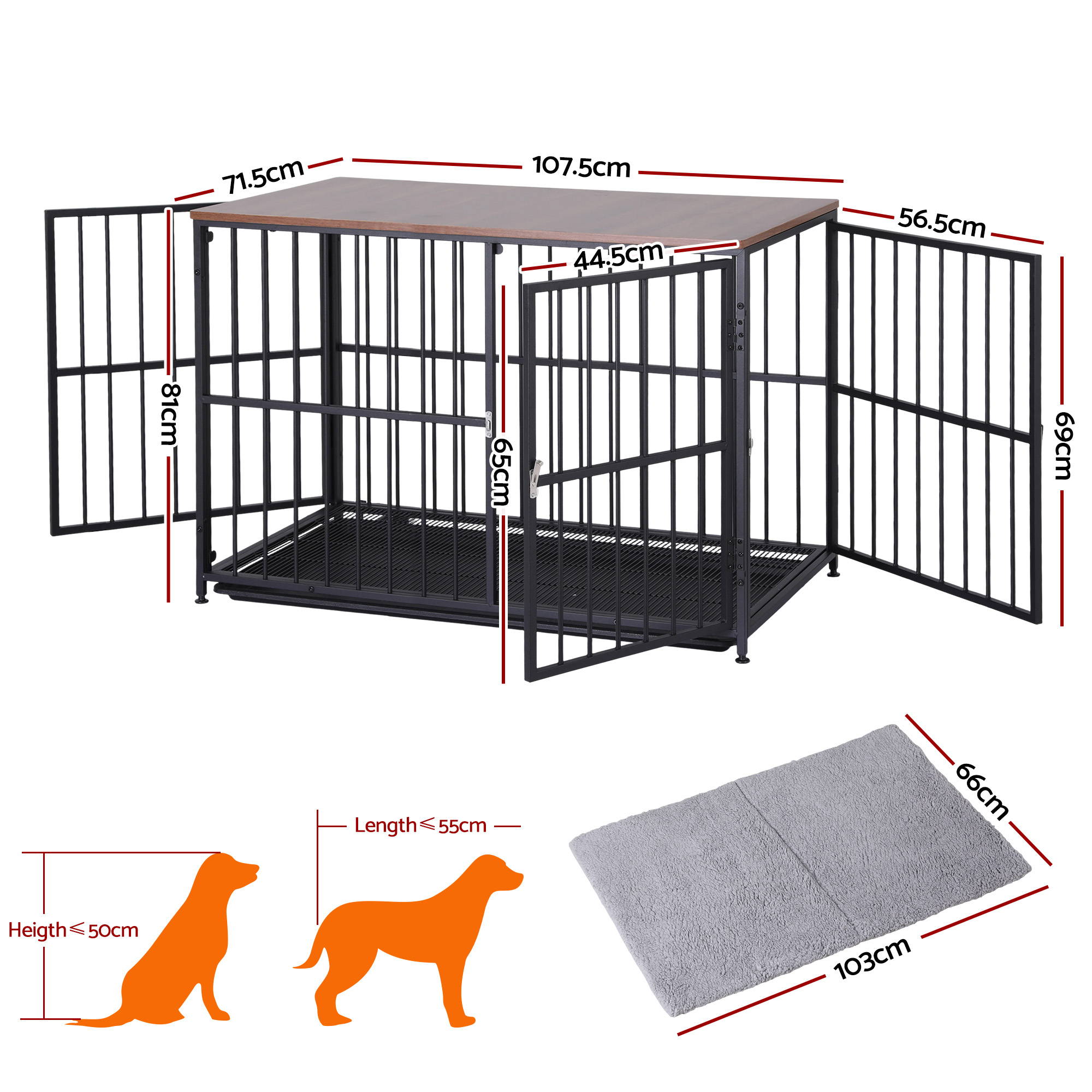 Extra Large Dog Crate Furniture 107cm