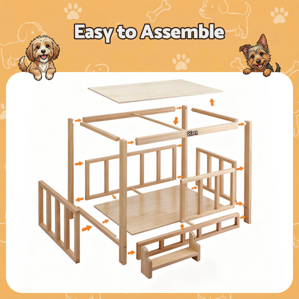Pet Kennel Crate - Pine Wood