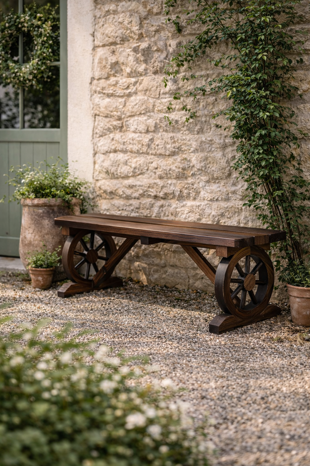 Wooden Wagon Bench