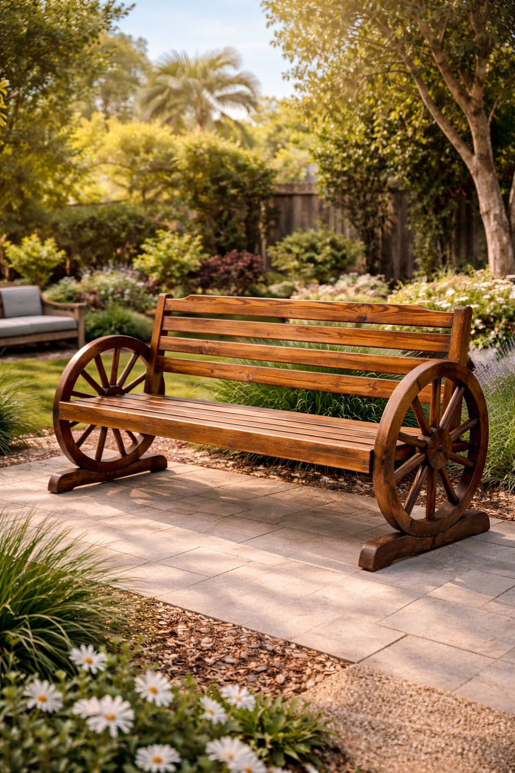 Wooden Wagon Bench - 3 Seater
