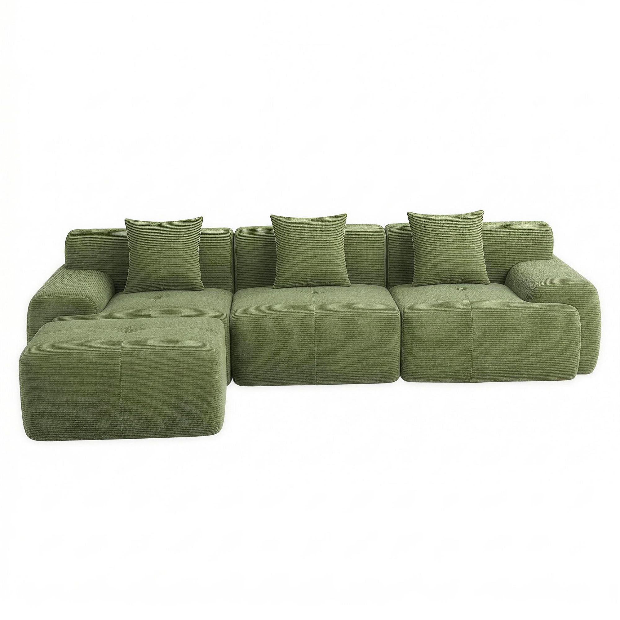 Modular Sofa Bed - L-Shaped - Green