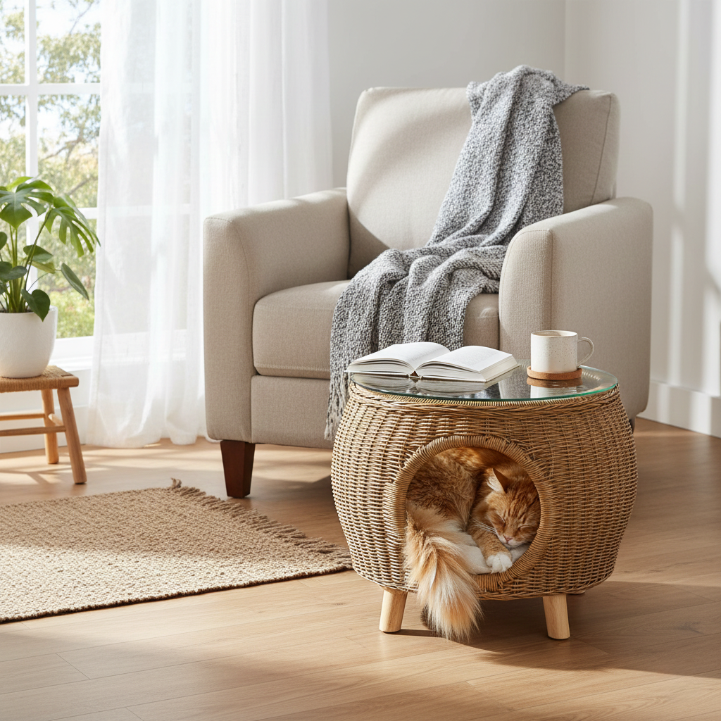 Coffee Side Table Pet Bed