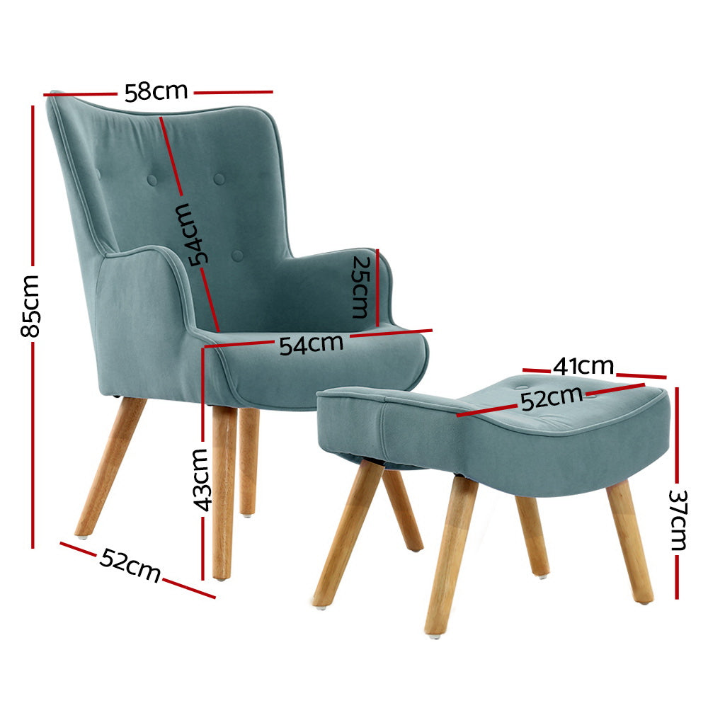 Scandinavian Armchair Set - Blue