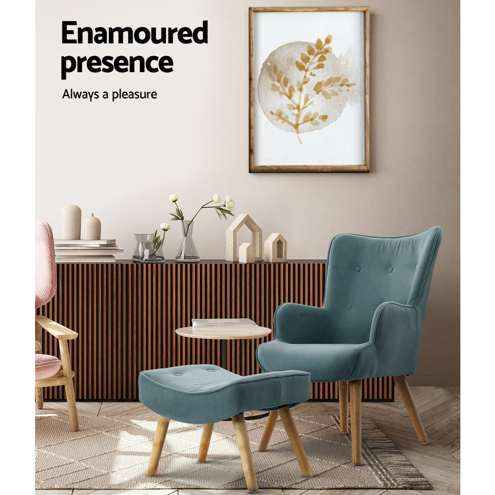 Scandinavian Armchair Set - Blue