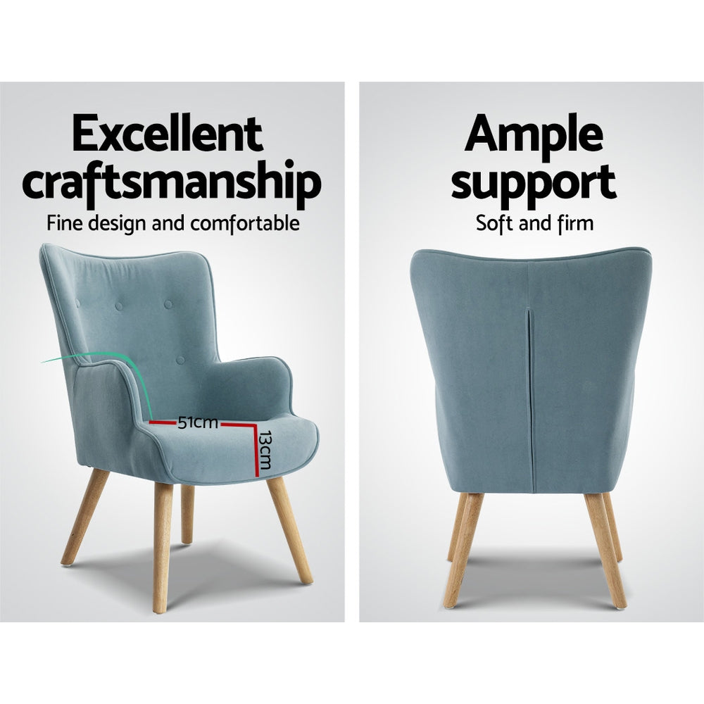 Scandinavian Armchair Set - Blue