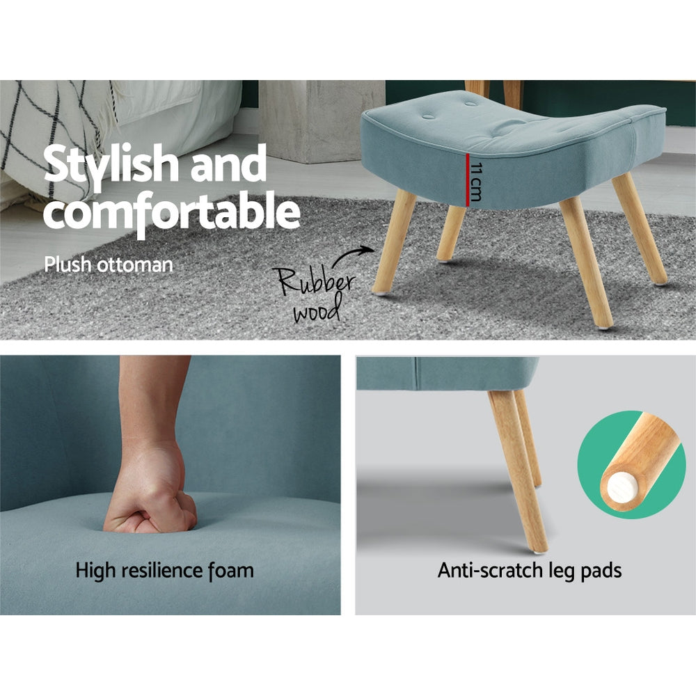 Scandinavian Armchair Set - Blue