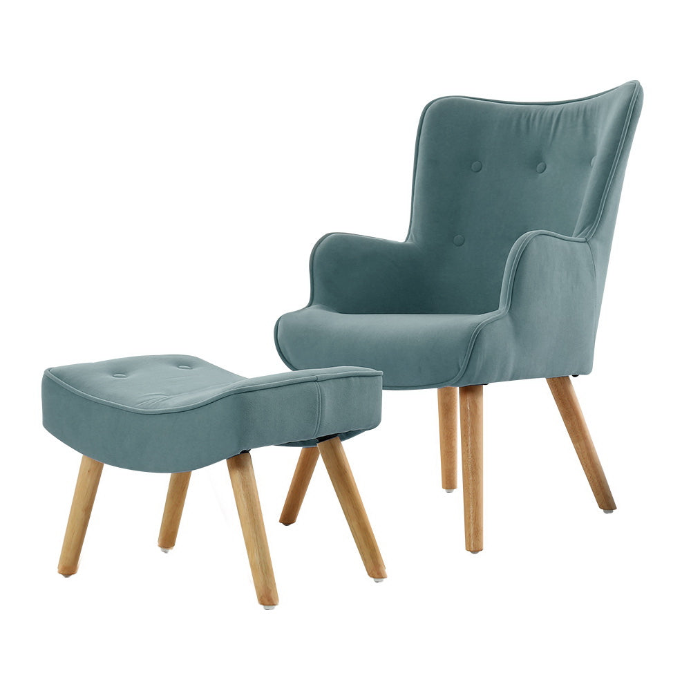 Scandinavian Armchair Set - Blue