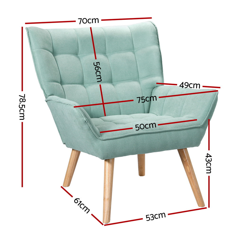 Scandinavian Armchair - Turquoise