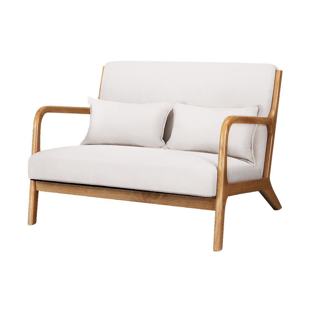 2 Seater Armchair Lounge Sofa - Beige