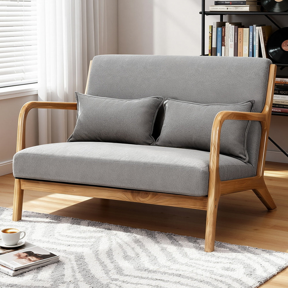 2 Seater Armchair Lounge Sofa - Grey
