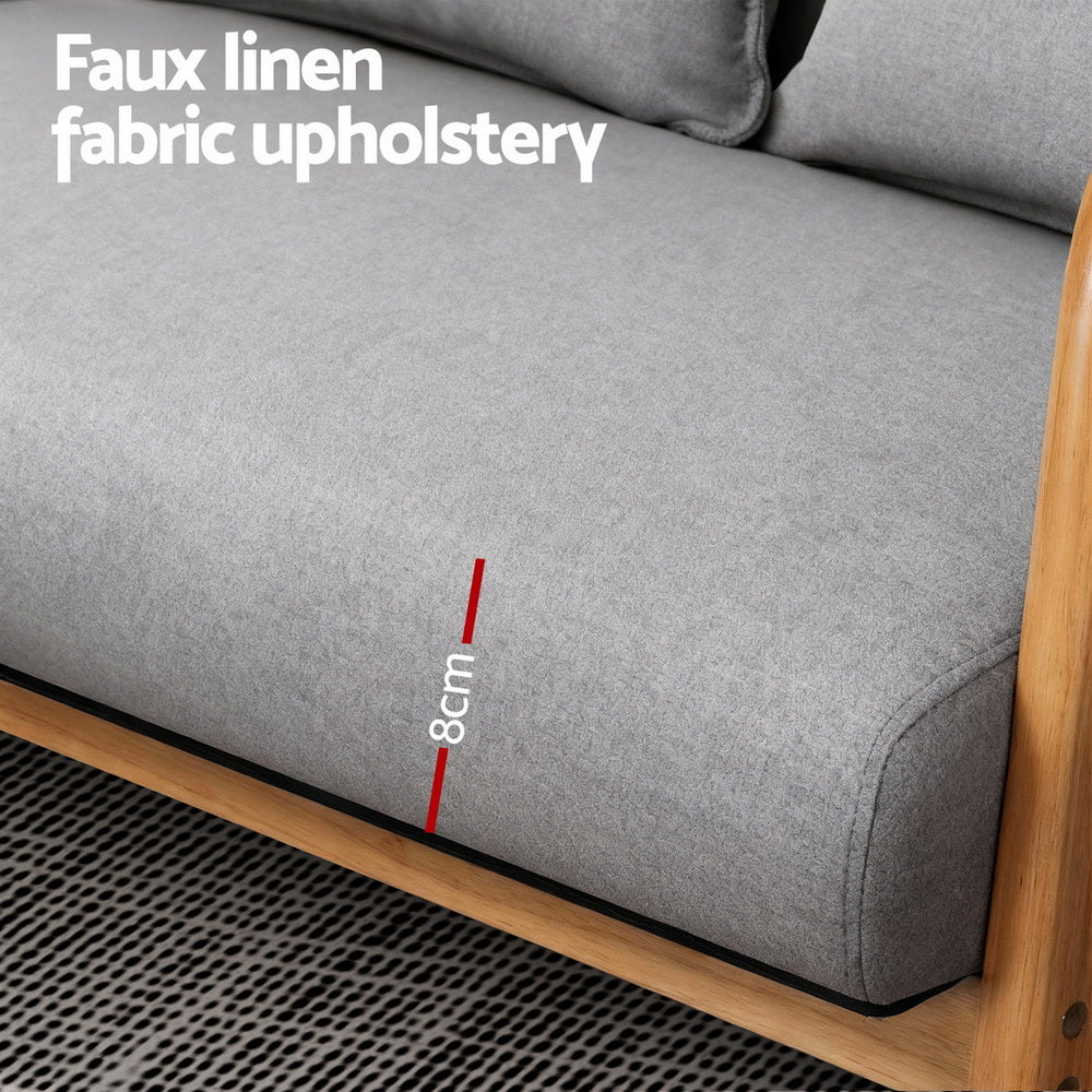 2 Seater Armchair Lounge Sofa - Grey