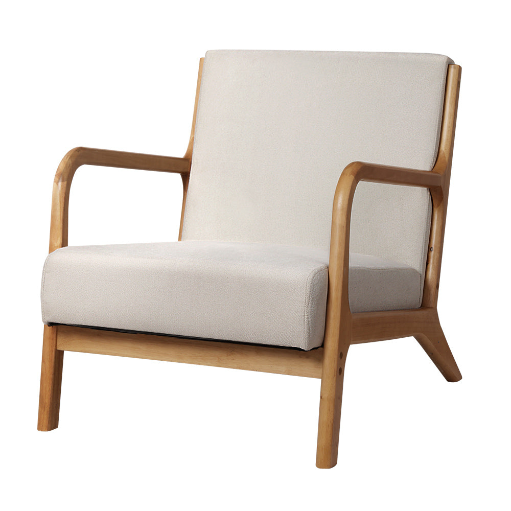 One Seater Armchair Lounge Sofa - Beige