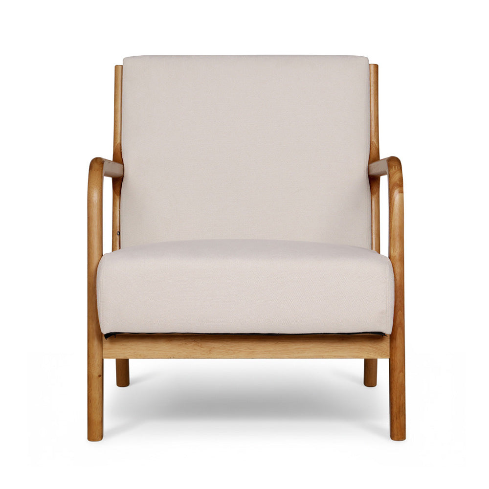 One Seater Armchair Lounge Sofa X2 - Beige