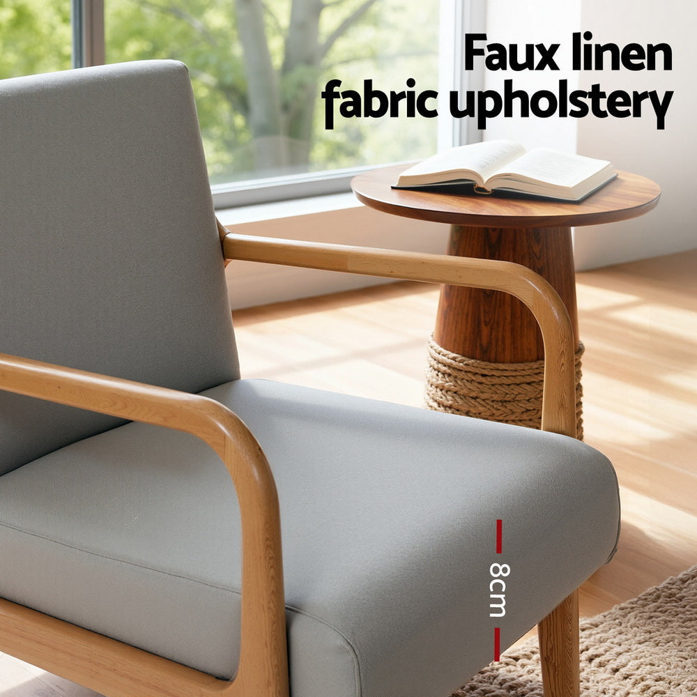 One Seater Armchair Lounge Sofa - Grey