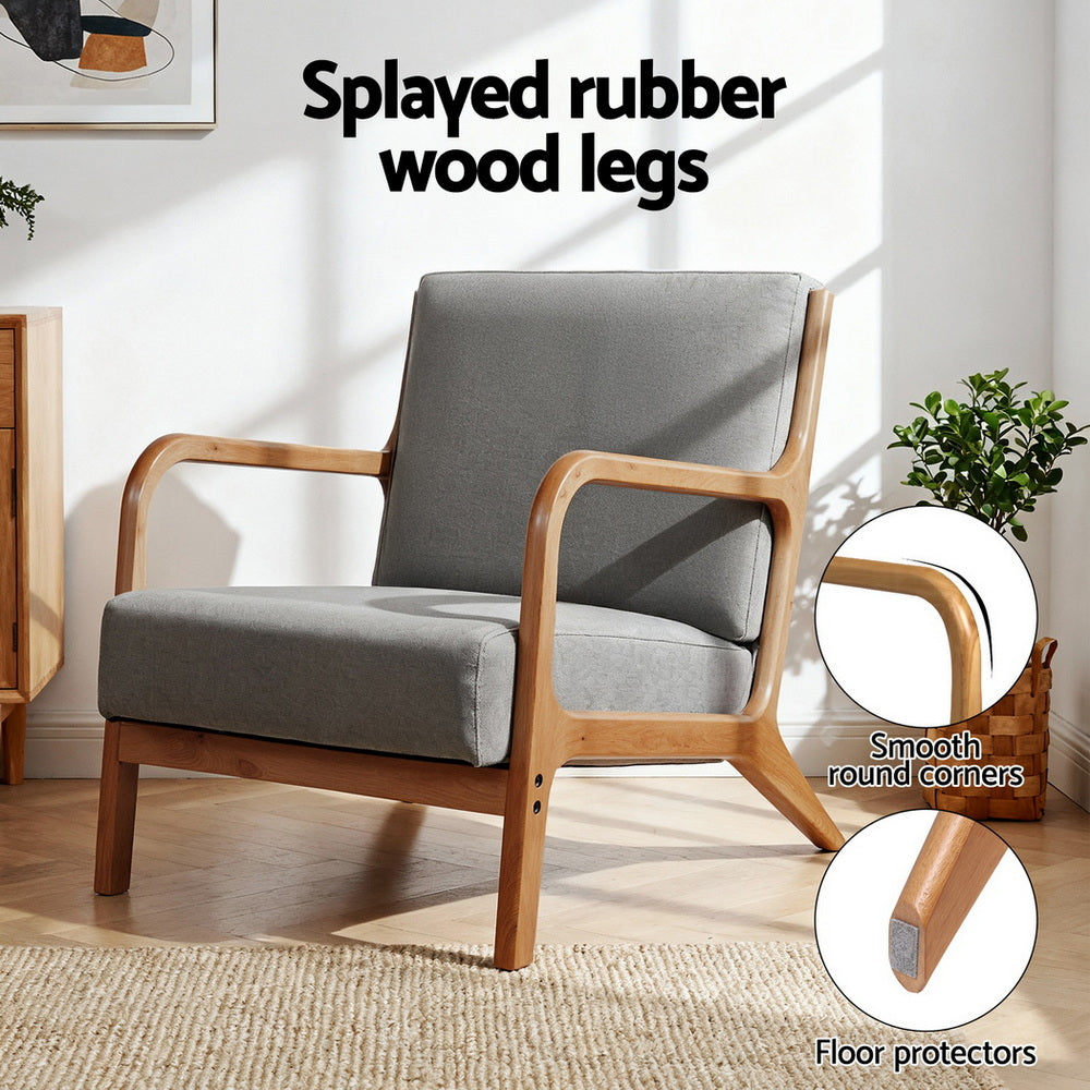 One Seater Armchair Lounge Sofa - Grey