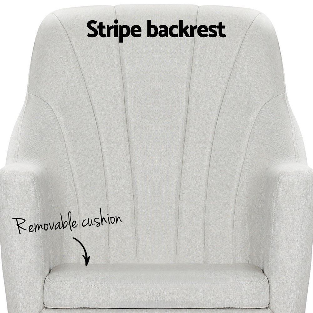 Rocking Chair with Footstool - Beige