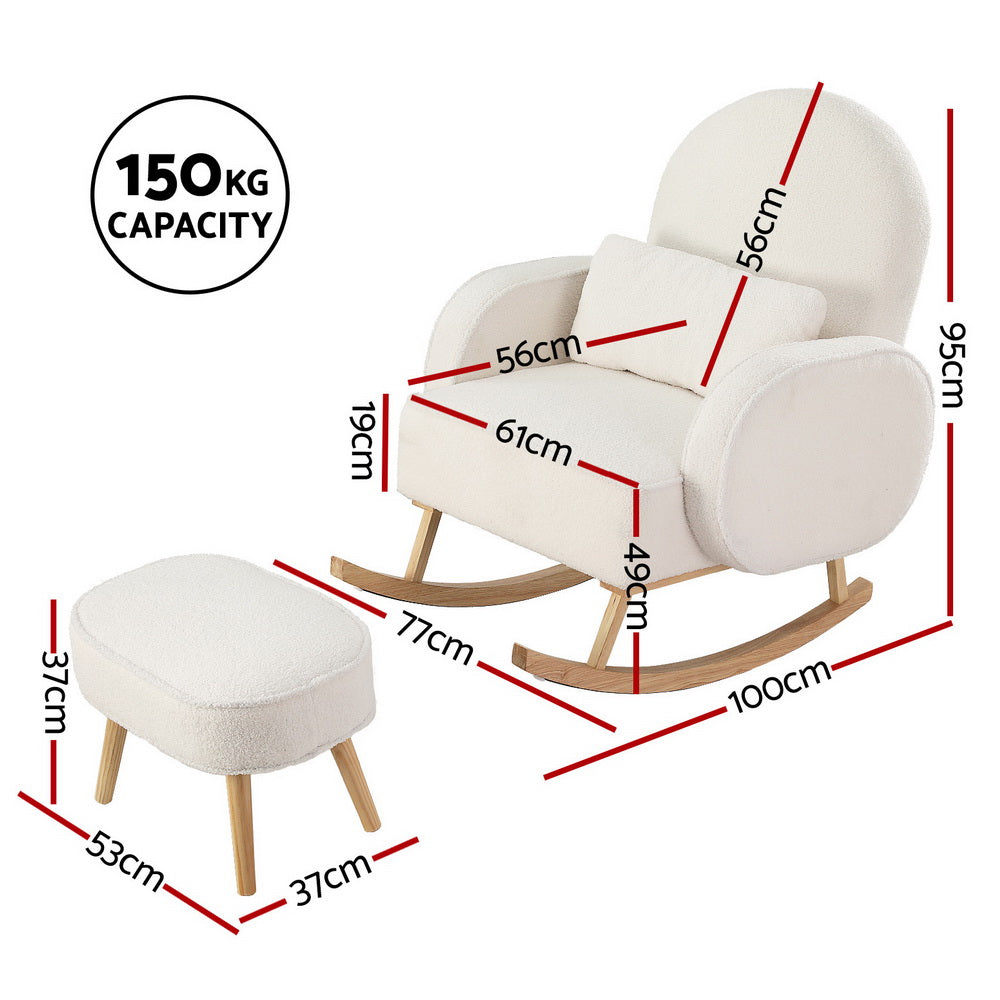 Modern Rocking Chair with Ottoman