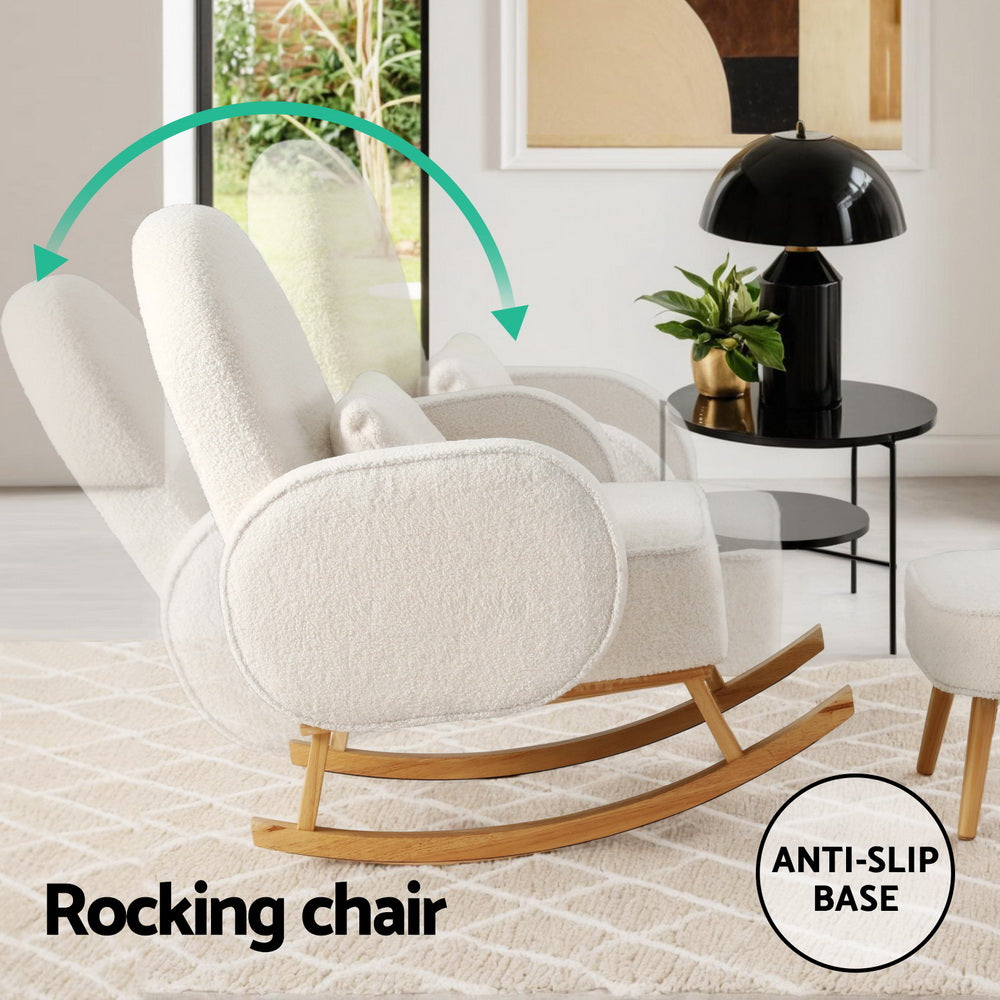 Modern Rocking Chair with Ottoman