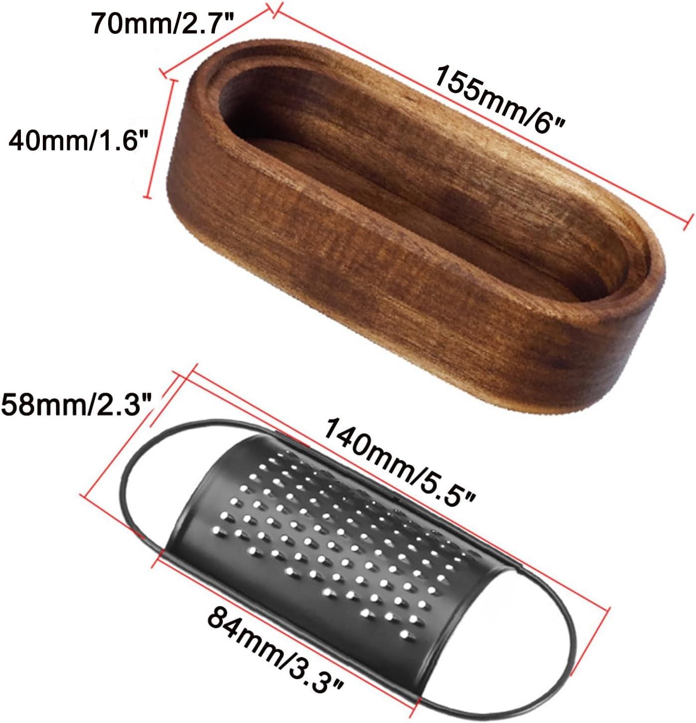 Acacia wood cheese grater