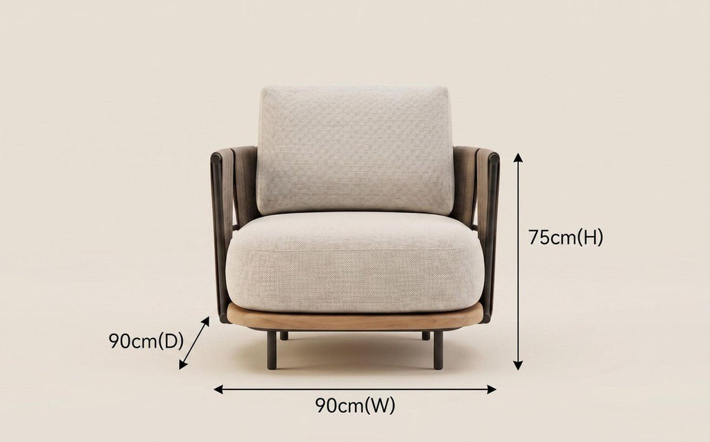 Woven Armrest Single Outdoor Sofa