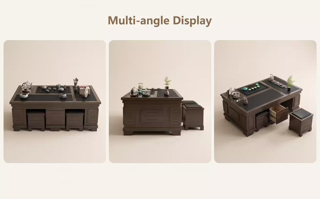 New Chinese Style Walnut Kung Fu Tea Table - 1.2