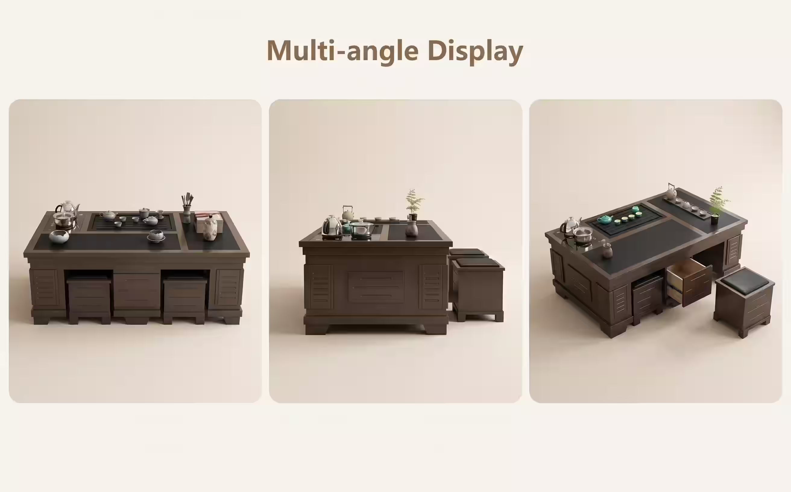 New Chinese Style Walnut Kung Fu Tea Table - 1.2