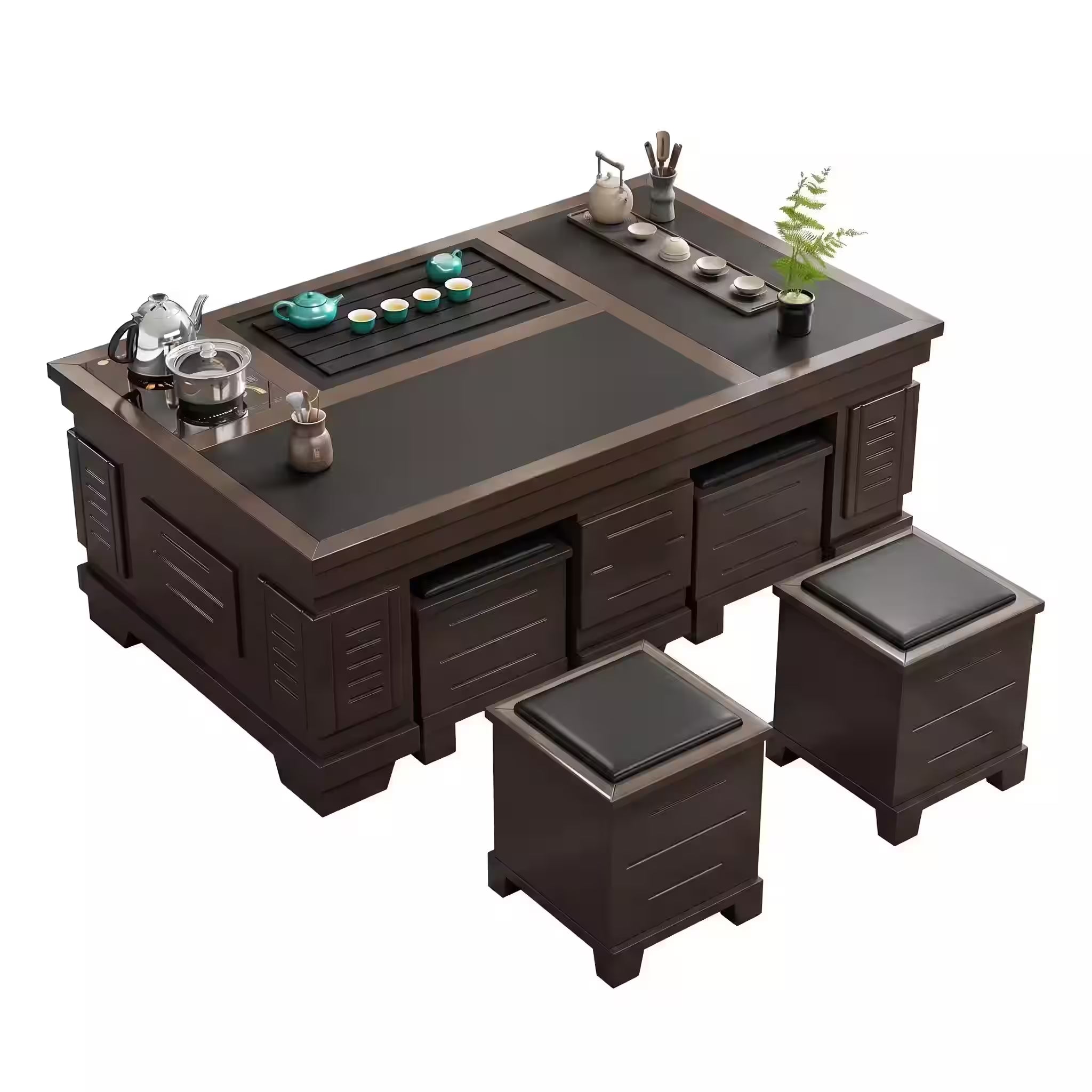 New Chinese Style Walnut Kung Fu Tea Table - 1.2