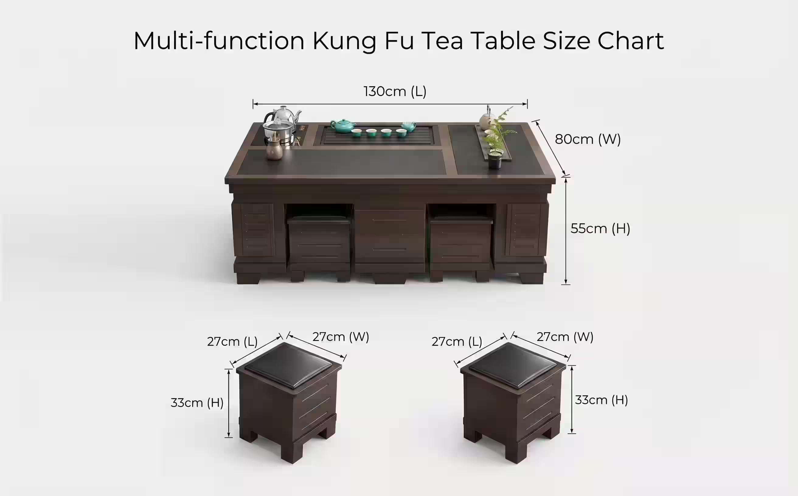New Chinese Style Walnut Kung Fu Tea Table - 1.3