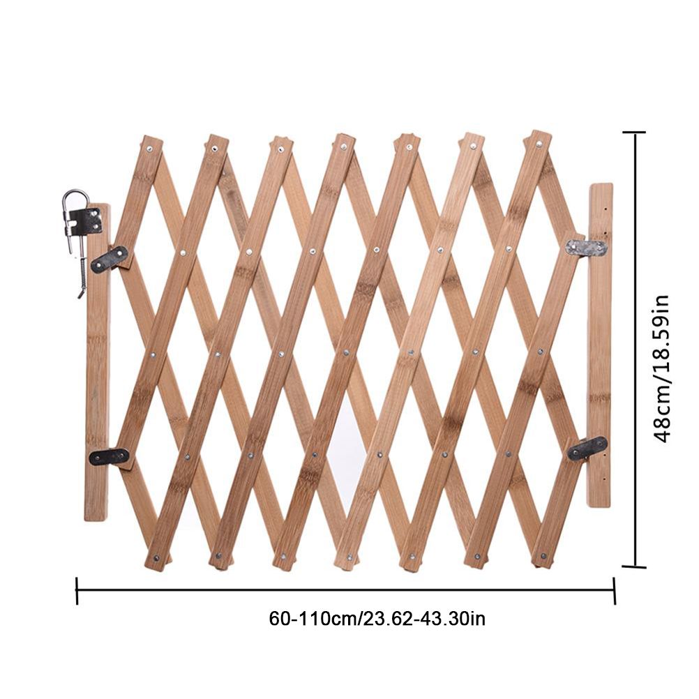 Pet Gate Retractable Adjustable Dog Sliding Door Wood Indoor Dog Gate Doorway Stairs Pet Puppy Safety Fence